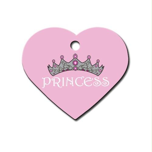 Large Pink Princess Heart ID Tag - staygoldendoodle.com