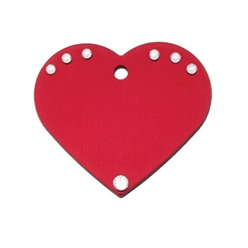 Large Studded Swarovski Crystal Heart ID Tag - staygoldendoodle.com