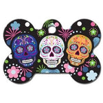 Day of the Dead Large Bone ID Tag - staygoldendoodle.com