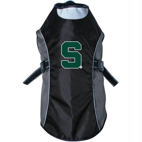 Michigan State Spartans Water Resistant Reflective Pet Jacket - staygoldendoodle.com