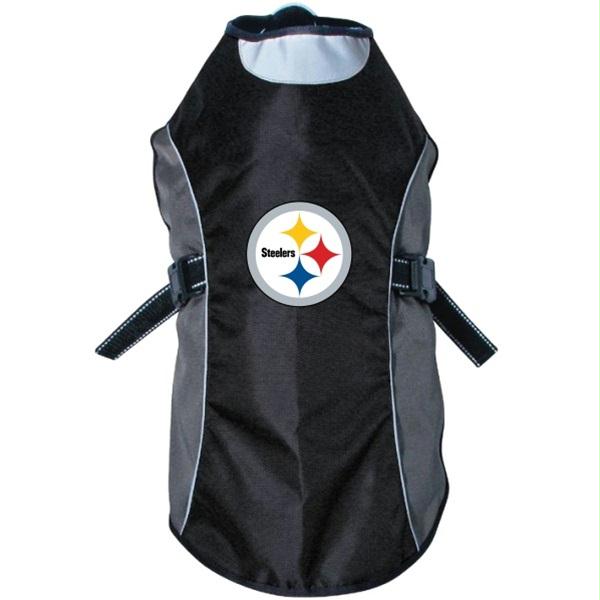 Pittsburgh Steelers Water Resistant Reflective Pet Jacket - staygoldendoodle.com