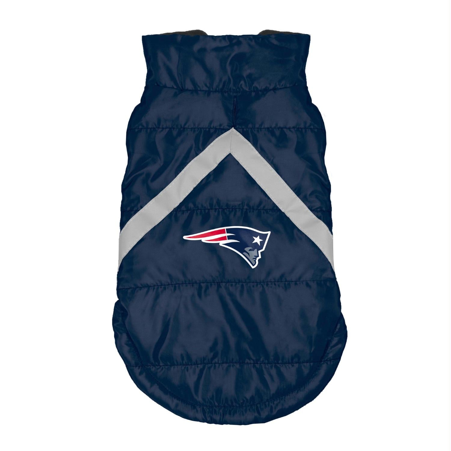 New England Patriots Pet Puffer Vest - staygoldendoodle.com