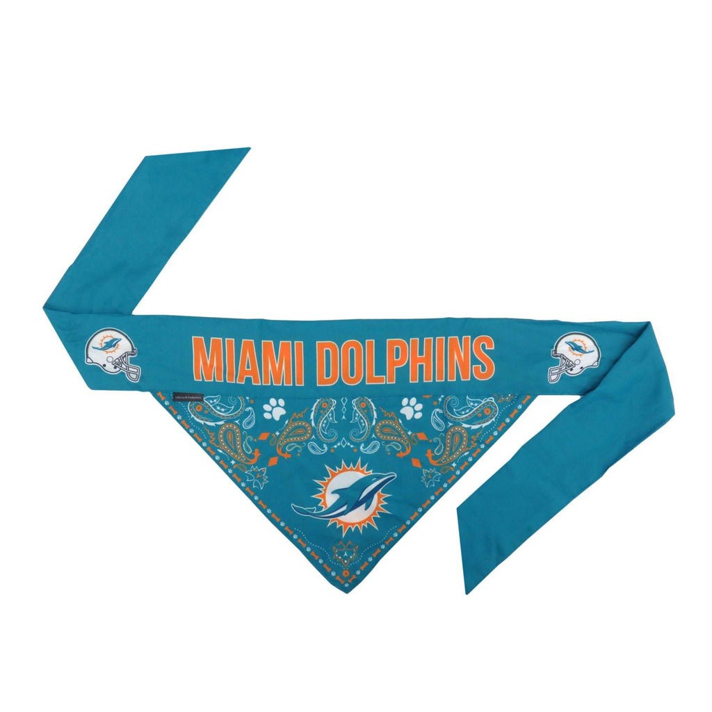 Miami Dolphins Pet Reversible Paisley Bandana - staygoldendoodle.com