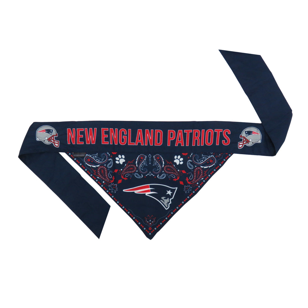 New England Patriots Pet Reversible Paisley Bandana