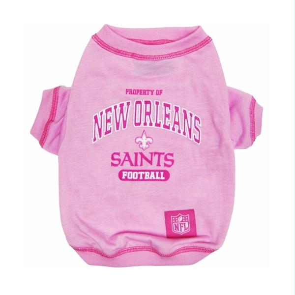 New Orleans Saints Pink Dog T-Shirt - staygoldendoodle.com