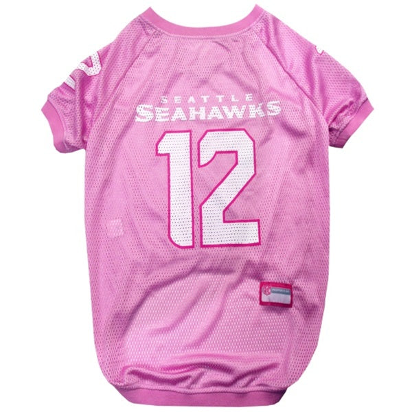 Seattle Seahawks "12th Man" Pink Pet Jersey - X-Small