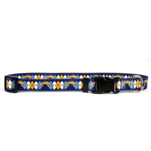 San Diego Chargers Argyle Nylon Collar - staygoldendoodle.com