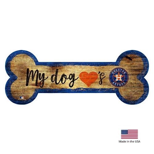 Houston Astros Distressed Dog Bone Wooden Sign