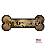 Oakland Raiders Distressed Dog Bone Wooden Sign