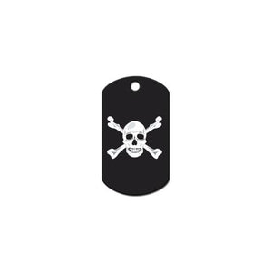 Black Skull And Crossbones Print Military ID Tag