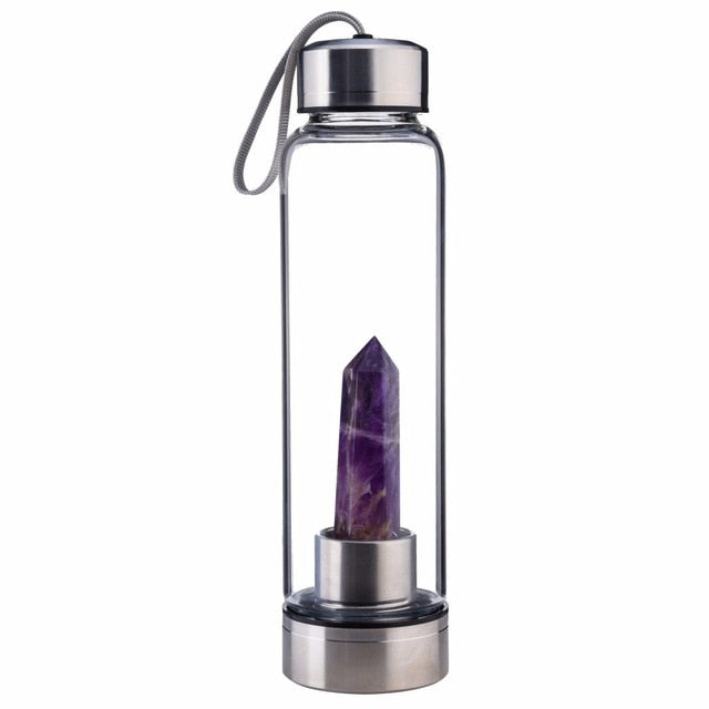 Natural Crystal Obelisk Gemstone Infused Water Bottle - staygoldendoodle.com