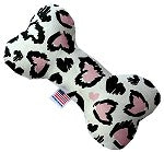 Pink Leopard Hearts Stuffing Free Dog Toys